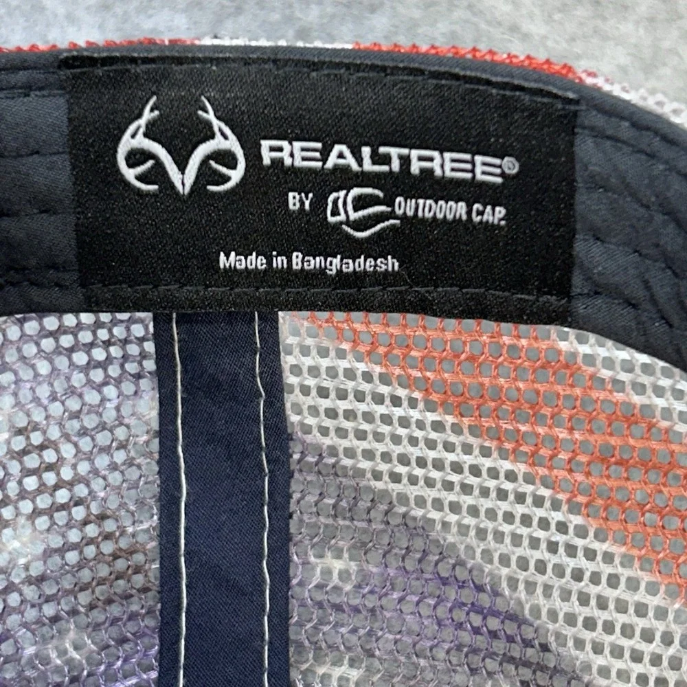Realtree Antler Logo Men Camo Realtree Trucker Hat American Flag Mesh OSFM